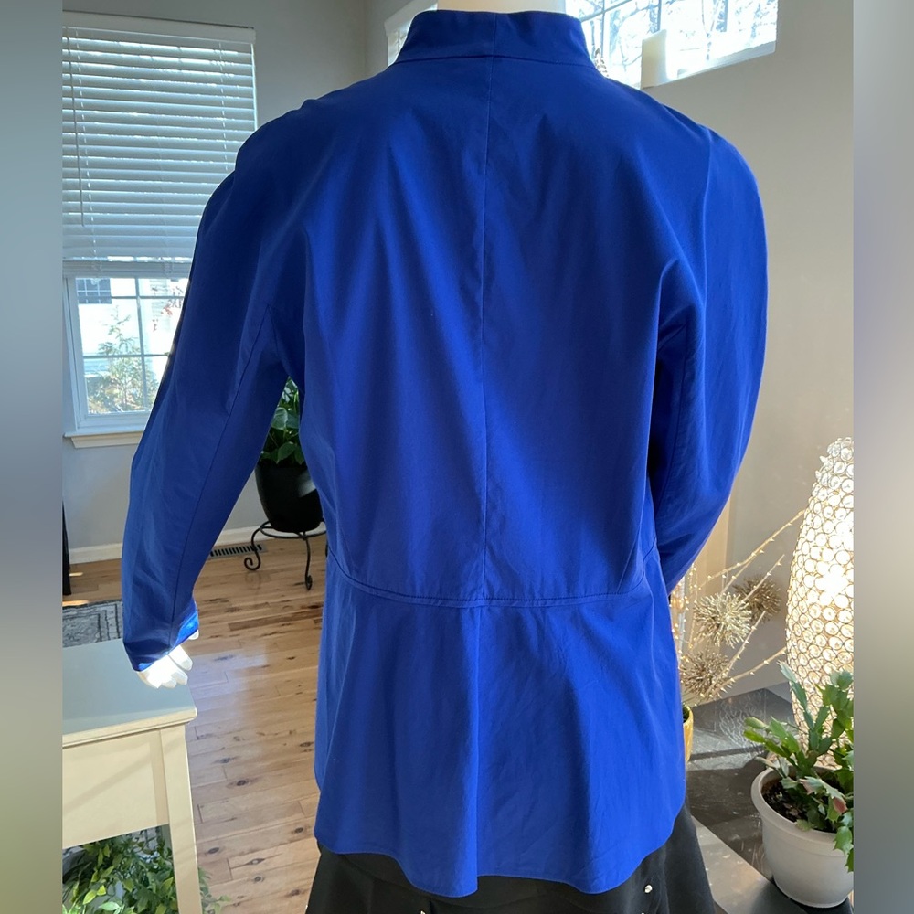 Lafayette Minimalist Royal Blue Zip Fall Jacket Casual Business Career SZ Medium - Picture 4 of 13